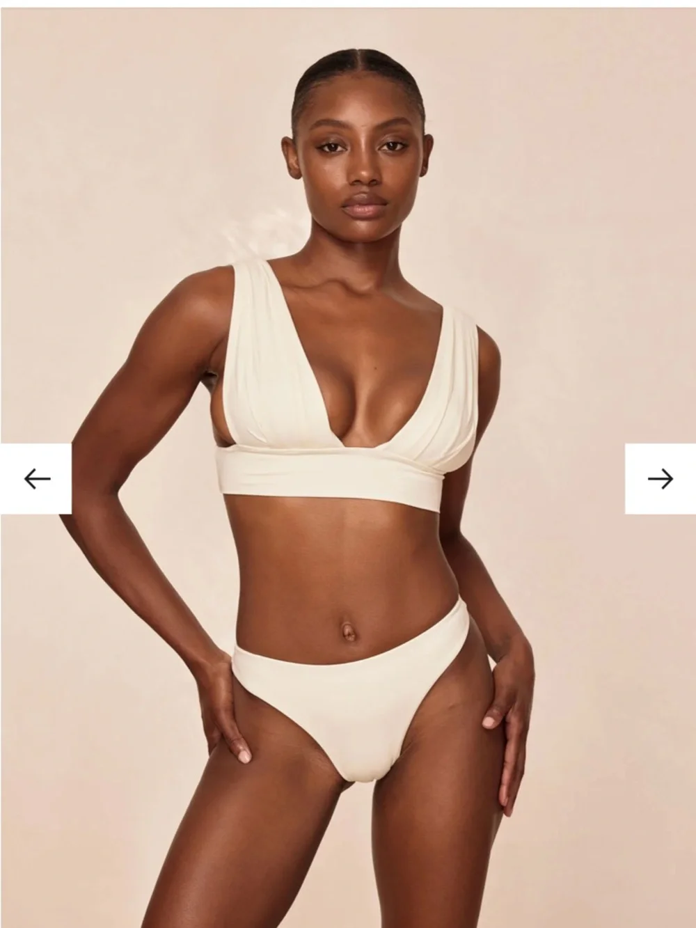 Monday Swimwear Aruba Top & Sorrento Bottom Ivory Recycled Bikini Set NWT Size M